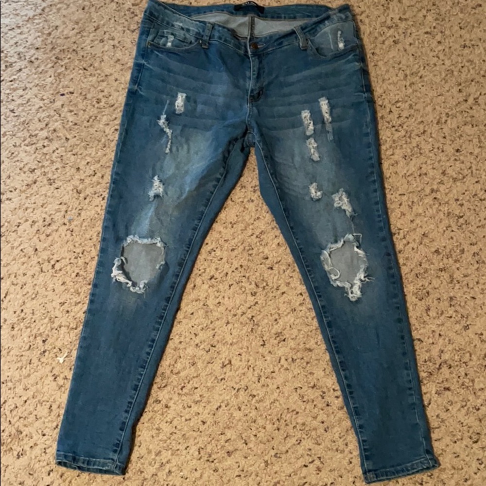 Distressed Denim Jeans